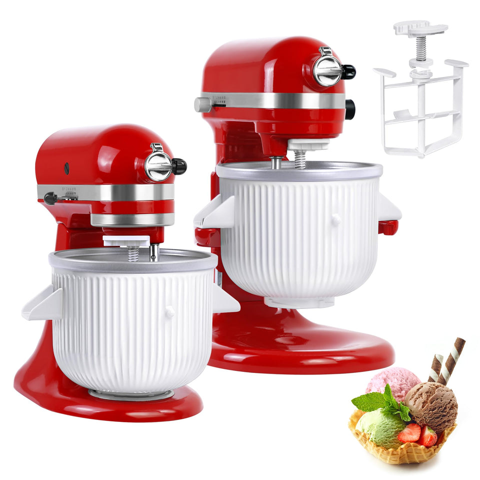 KITOART ice cream maker attachment compatible with KitchenAid 4.5/5QT and 6QT models.