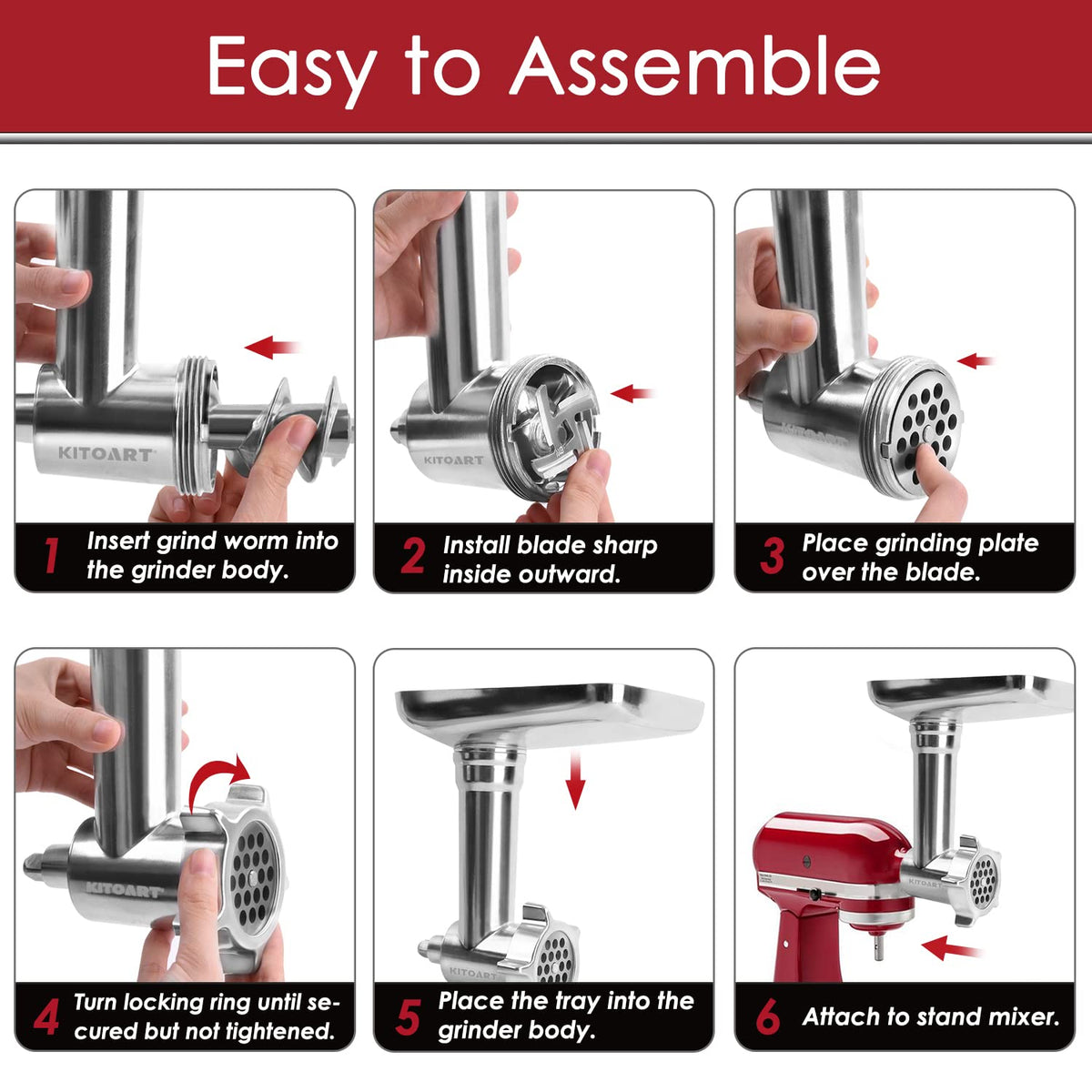 KITOART sausage stuffer tubes and holder for customizable link sizes.