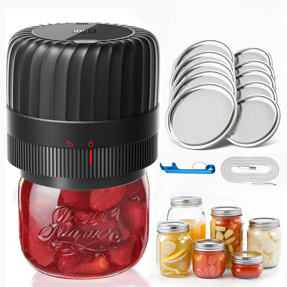 KITOOL electric mason jar vacuum sealer for wide-mouth jars preserving freshness