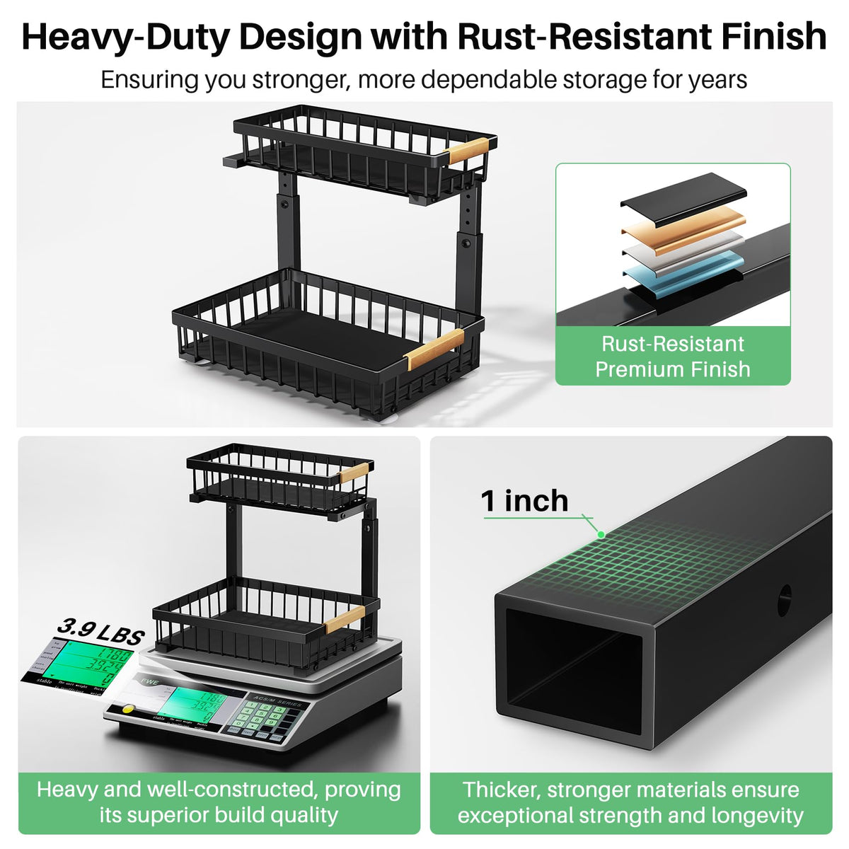 Kitstorack 1-inch reinforced steel frame boosts durability and wobble-free use