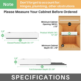 Kitstorack expandable pull-out drawer fits 12-20 inch cabinets
