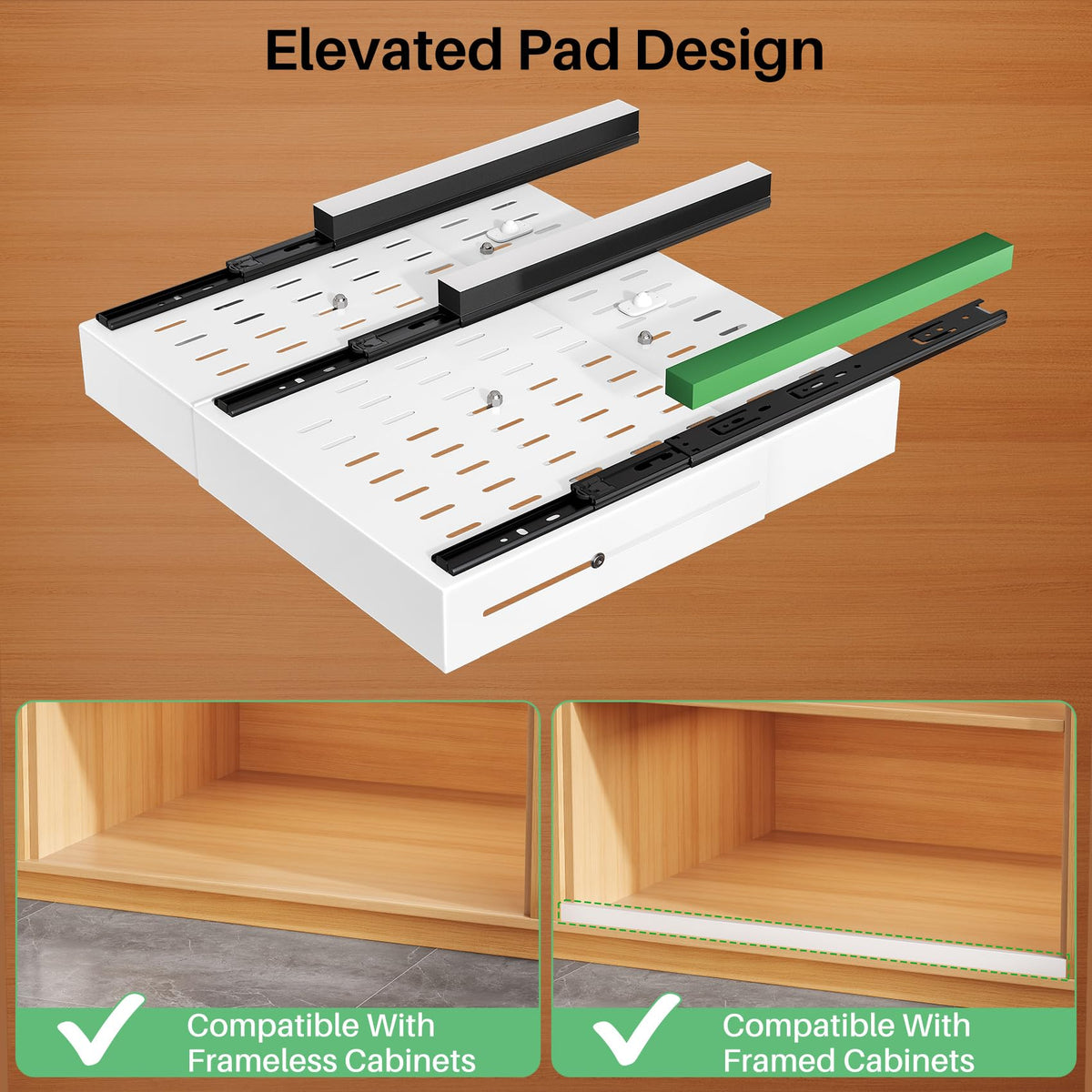 Kitstorack frameless cabinets work with zero performance loss