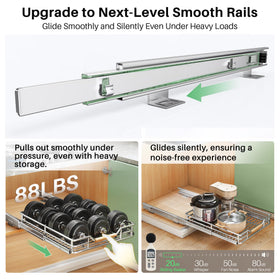 Kitstorack full-extension rails let you reach deep cabinet corners