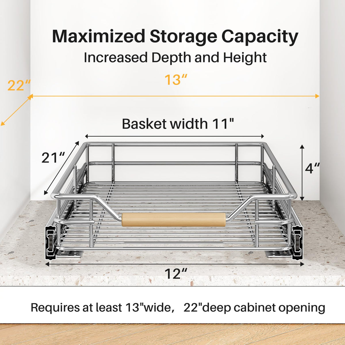 Kitstorack full-extension rails offer smooth, quiet drawer motion