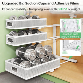 Kitstorack heavy-duty kitchen and bathroom organizer declutters cabinets.