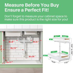 Kitstorack heavy-duty steel under-sink shelf with reinforced frame.