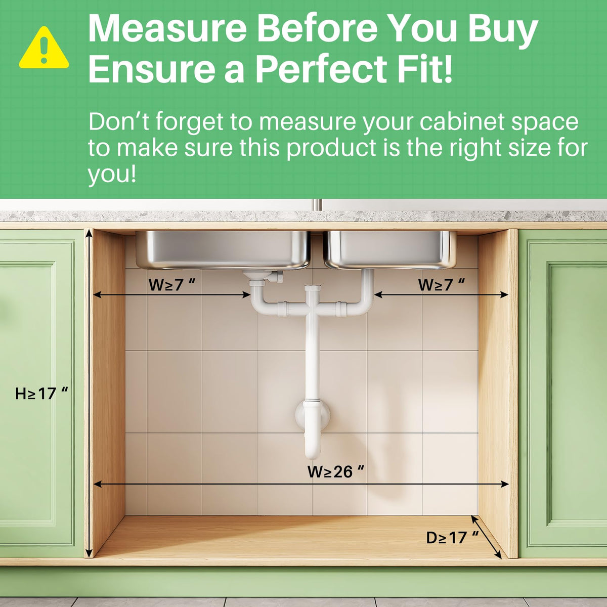Kitstorack height-adjustable bathroom organizer fits tall bottles and compact containers.