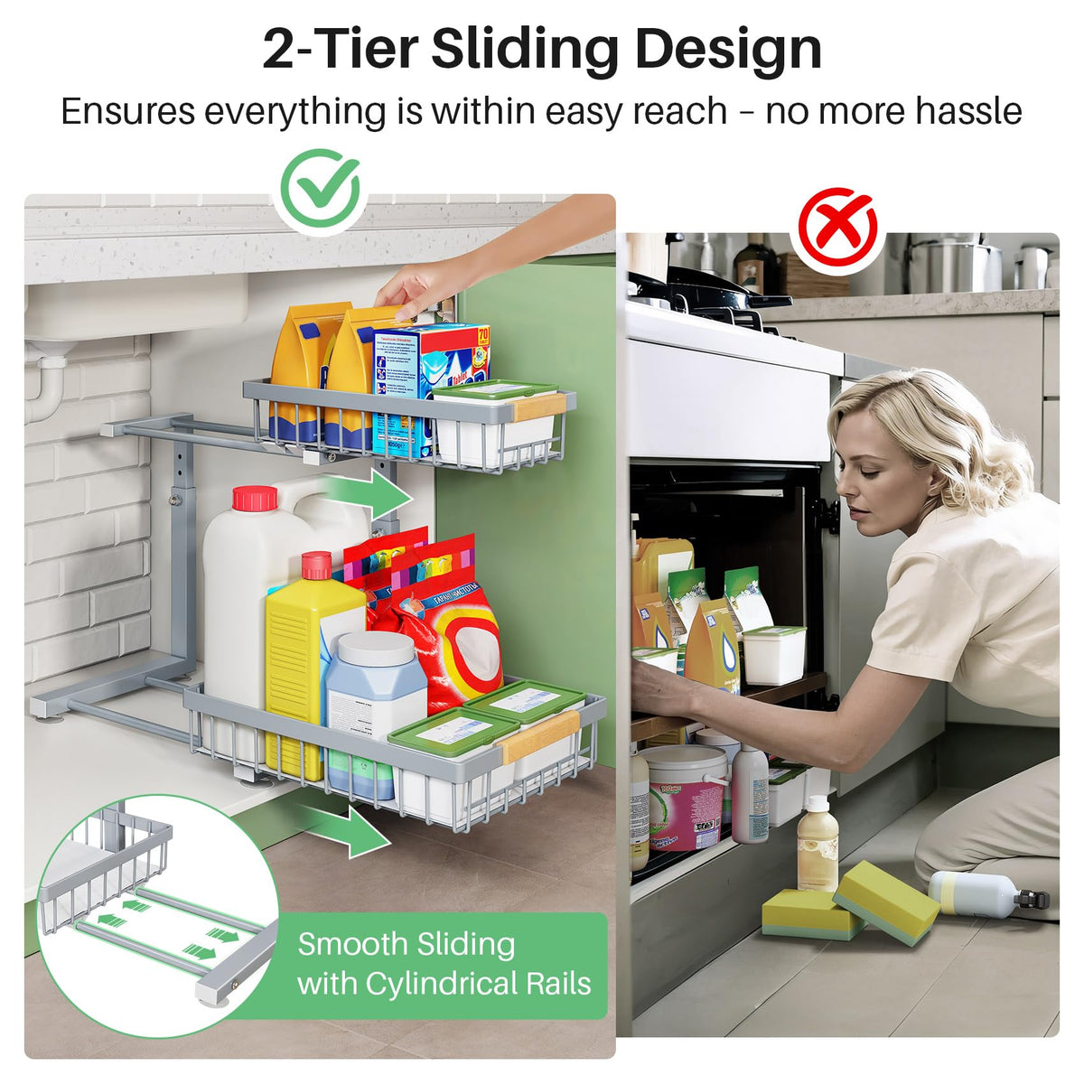 Kitstorack kitchen, bathroom, and pantry organization ready in one system.