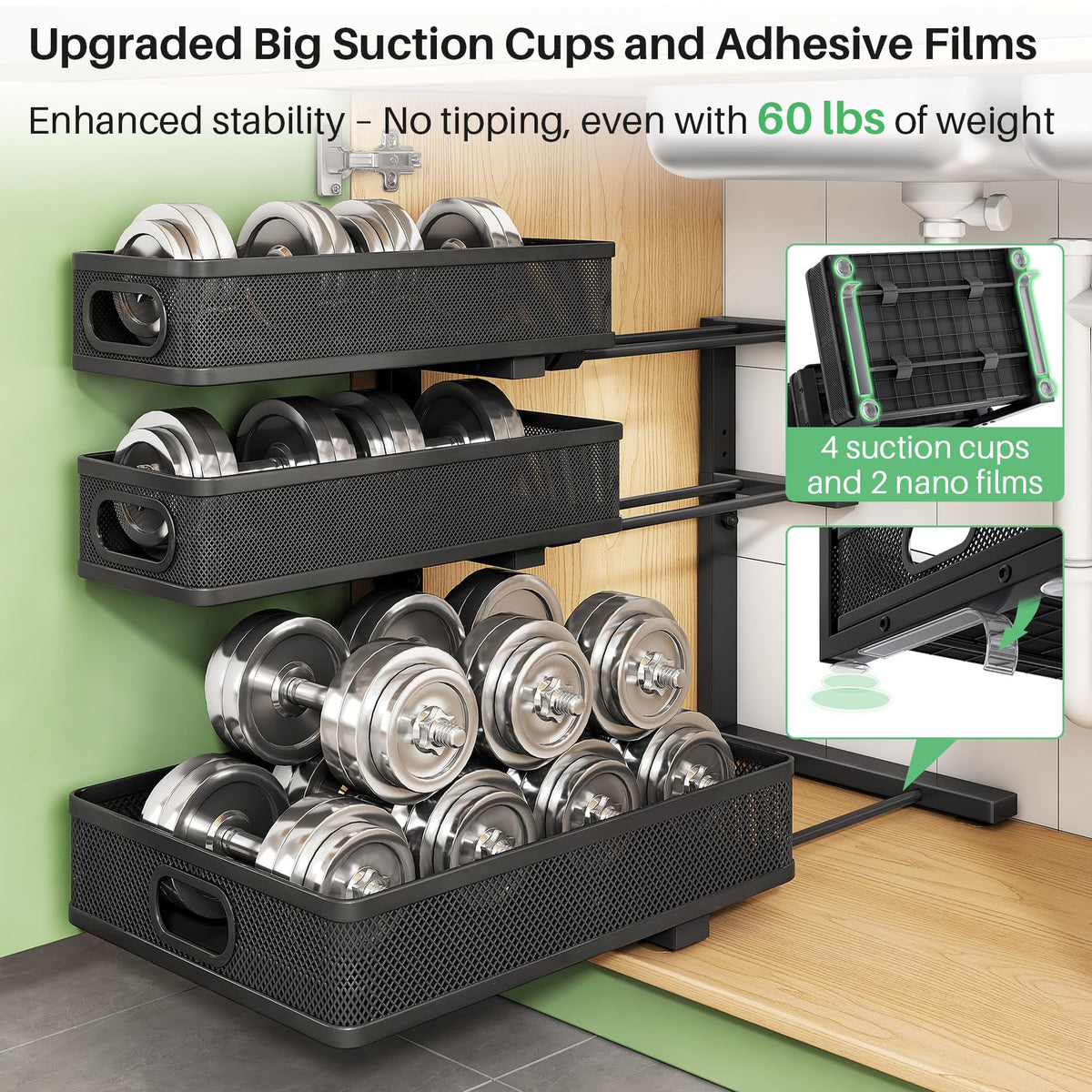 Kitstorack kitchen pantry organizer pullout optimizes shelf space and visibility.
