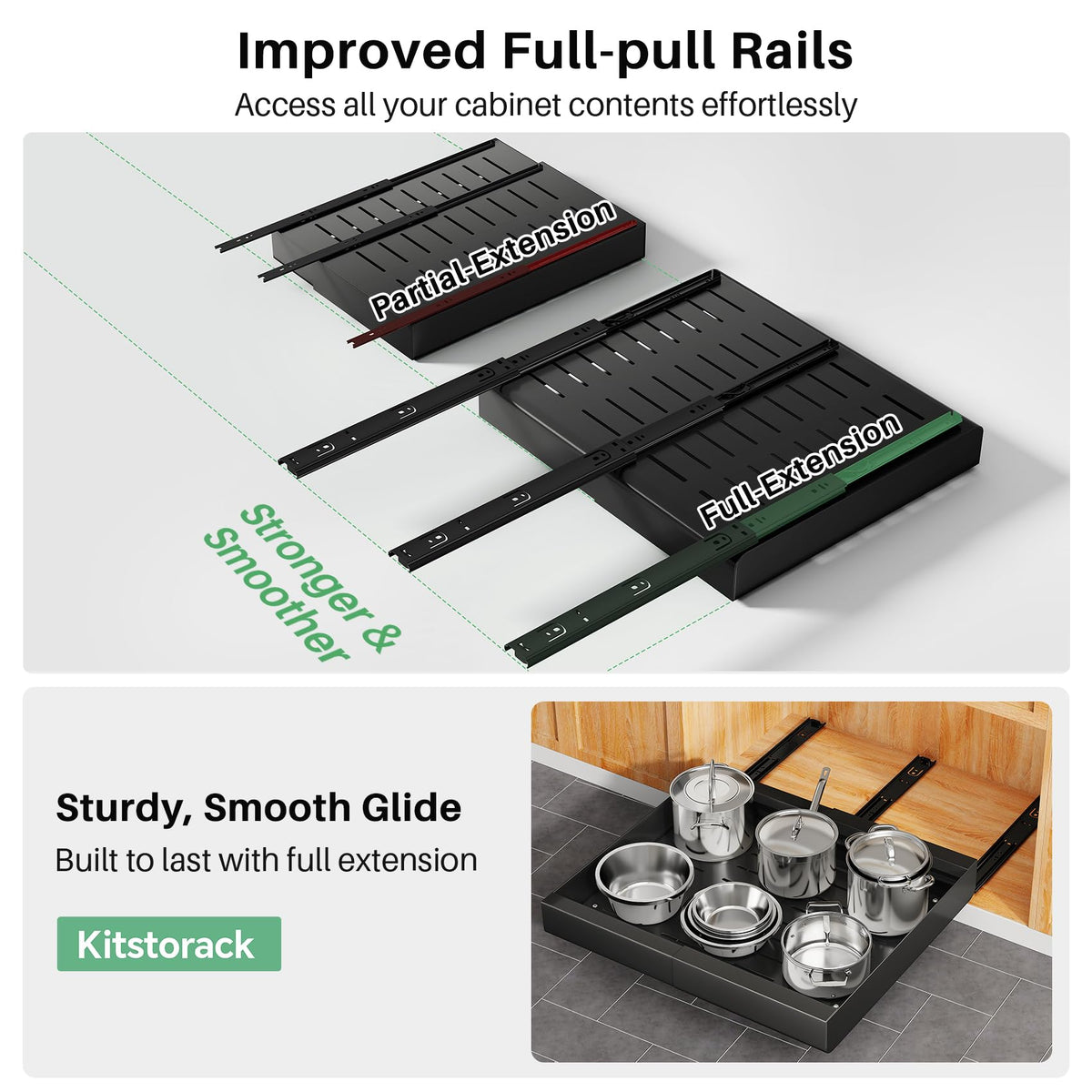 Kitstorack kitchen and pantry storage solution keeps items within reach