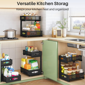 Kitstorack L-shaped design leaves space for plumbing under the sink