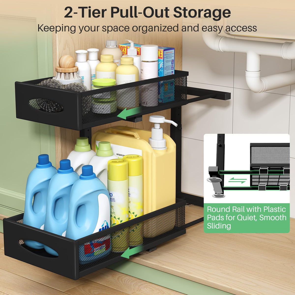 Kitstorack mesh drawer under sink improving airflow and drying items after cleaning