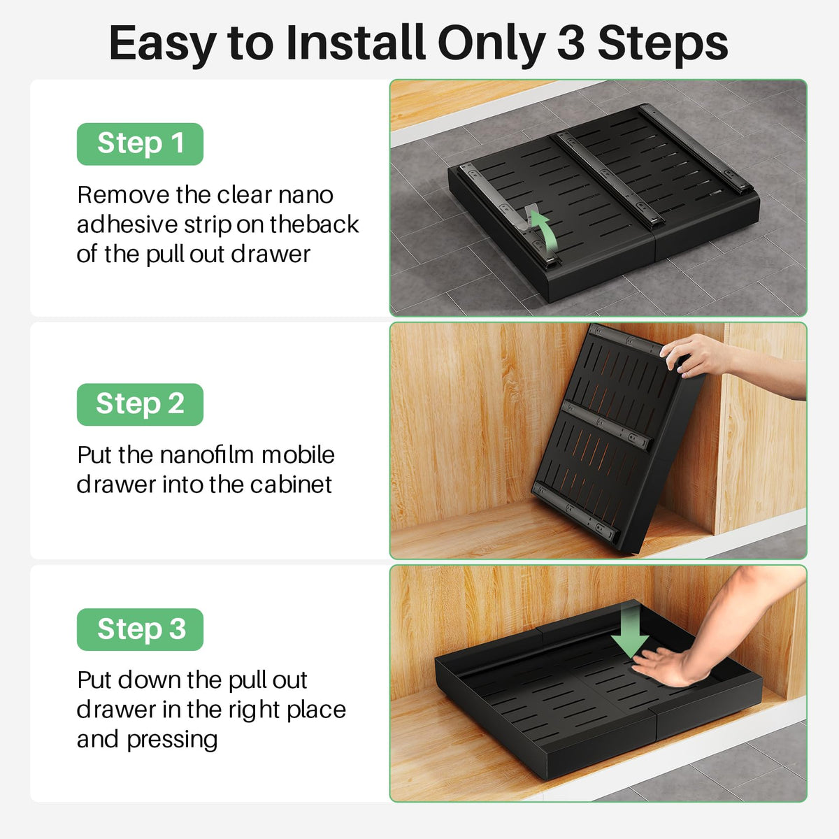 Kitstorack pantry pull-out shelf for easy canned goods reach