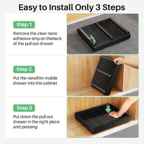 Kitstorack pantry pull-out shelf for easy canned goods reach