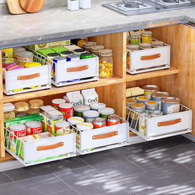 Kitstorack pantry storage solution optimizes cabinet organization and space.