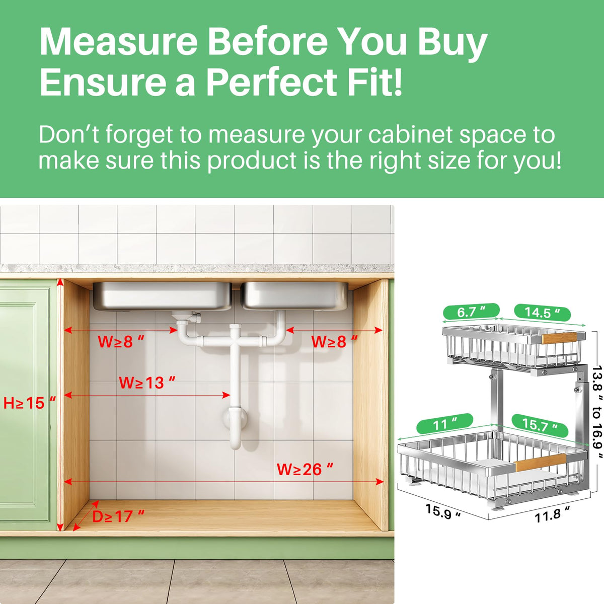 Kitstorack pull-out cabinet shelf shown in action for easy reach.