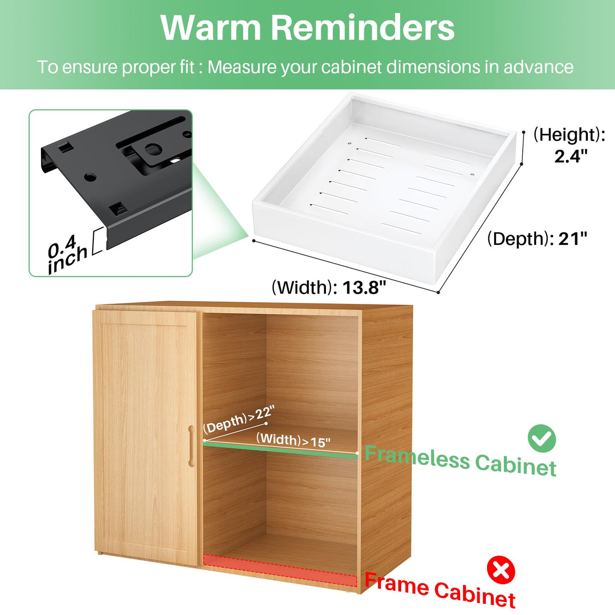 Kitstorack pullout drawer side view demonstrates full-extension reach for items