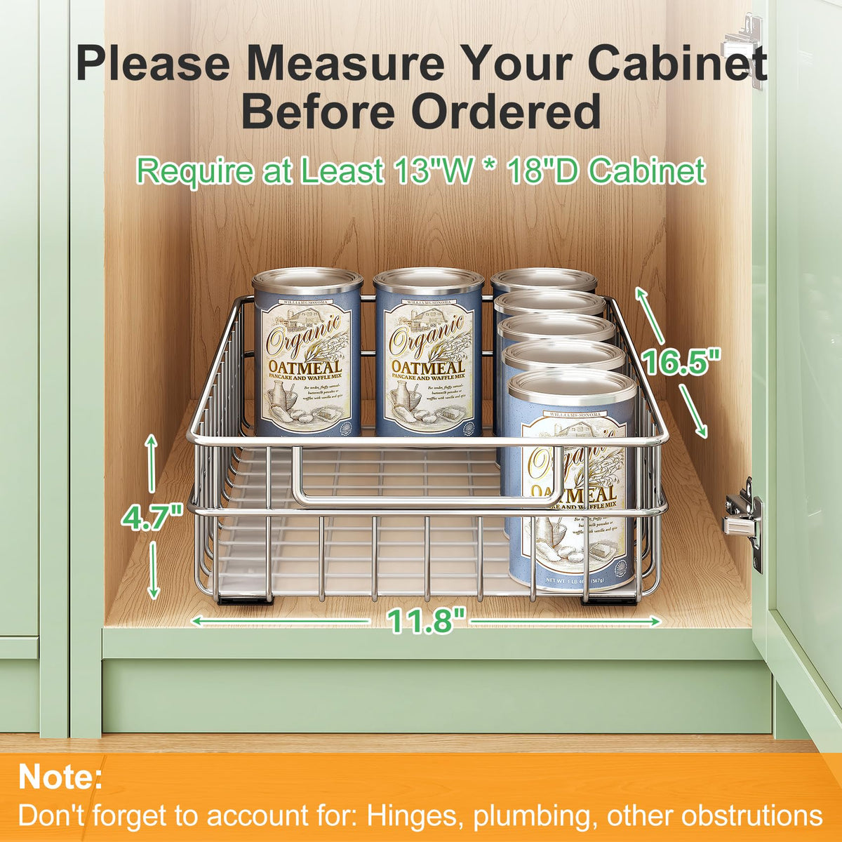 Kitstorack silent full-extension slides enable smooth access to back of cabinet