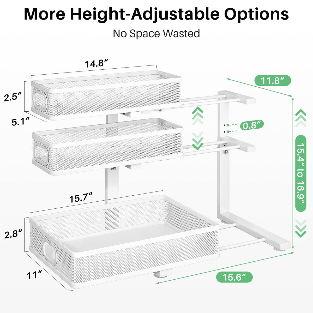 Kitstorack sliding design enables front access to stored items.