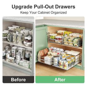 Kitstorack two-pack pull-out drawers maximize cabinet space and reach