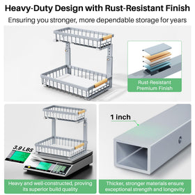 Kitstorack two-pack for flexible under-sink organization in multiple spaces.