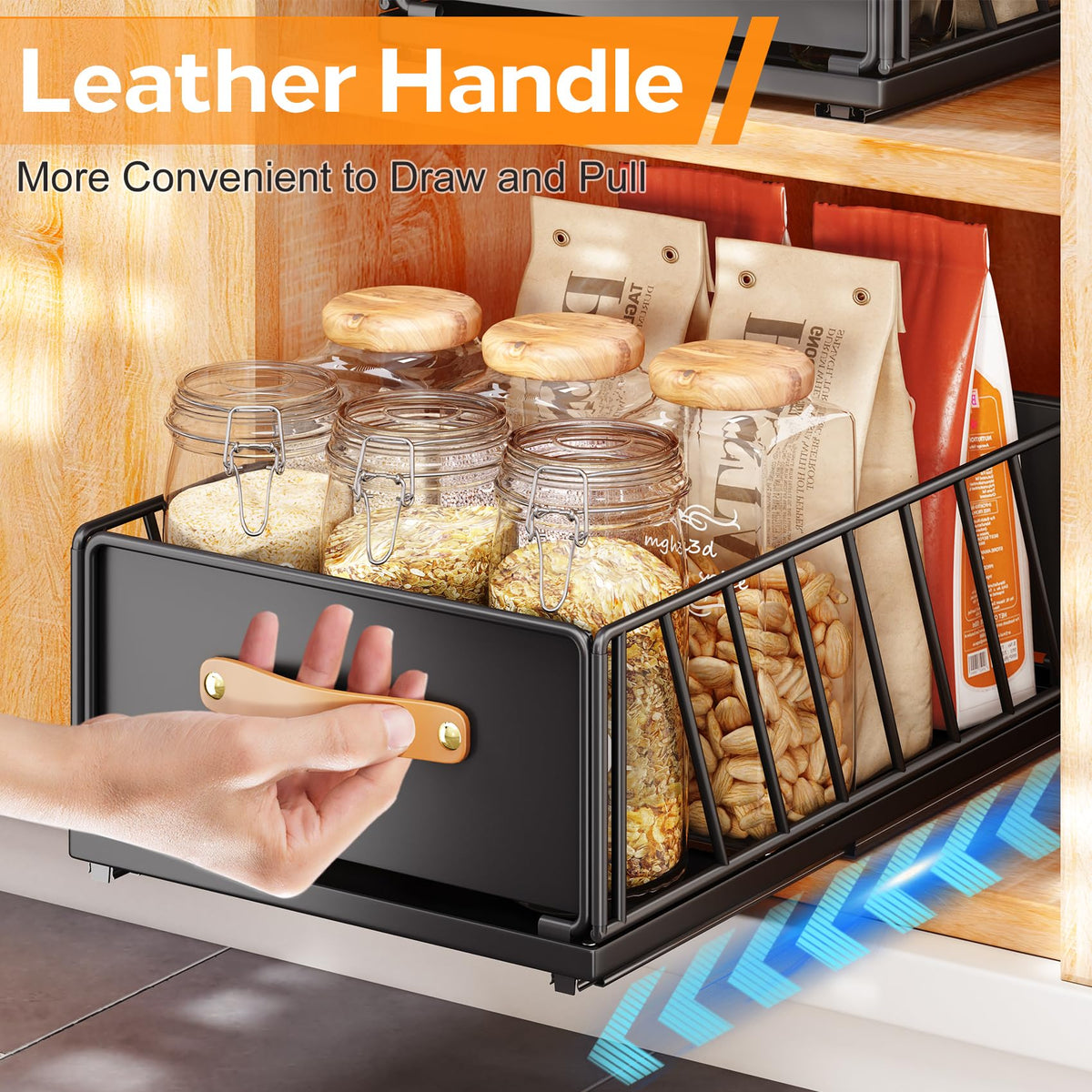 Kitstorack under-sink organization with sliding shelf