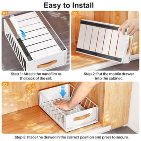 Kitstorack under-sink organizer keeps plumbing area tidy and accessible.