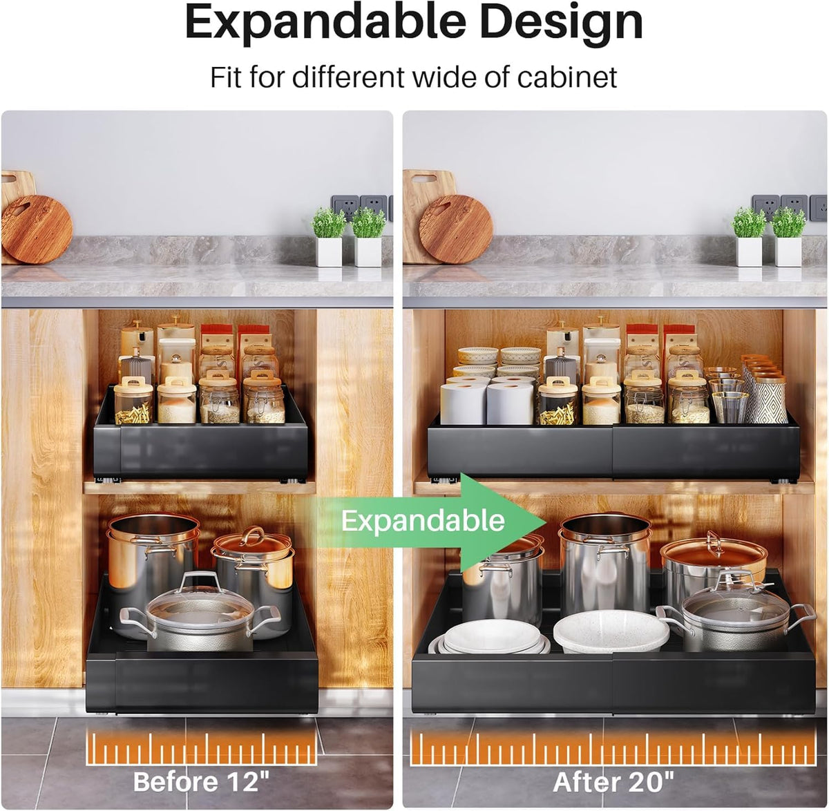 Kitstorack under-sink organizer maximizes cabinet space