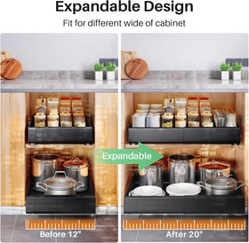 Kitstorack under-sink organizer maximizes cabinet space
