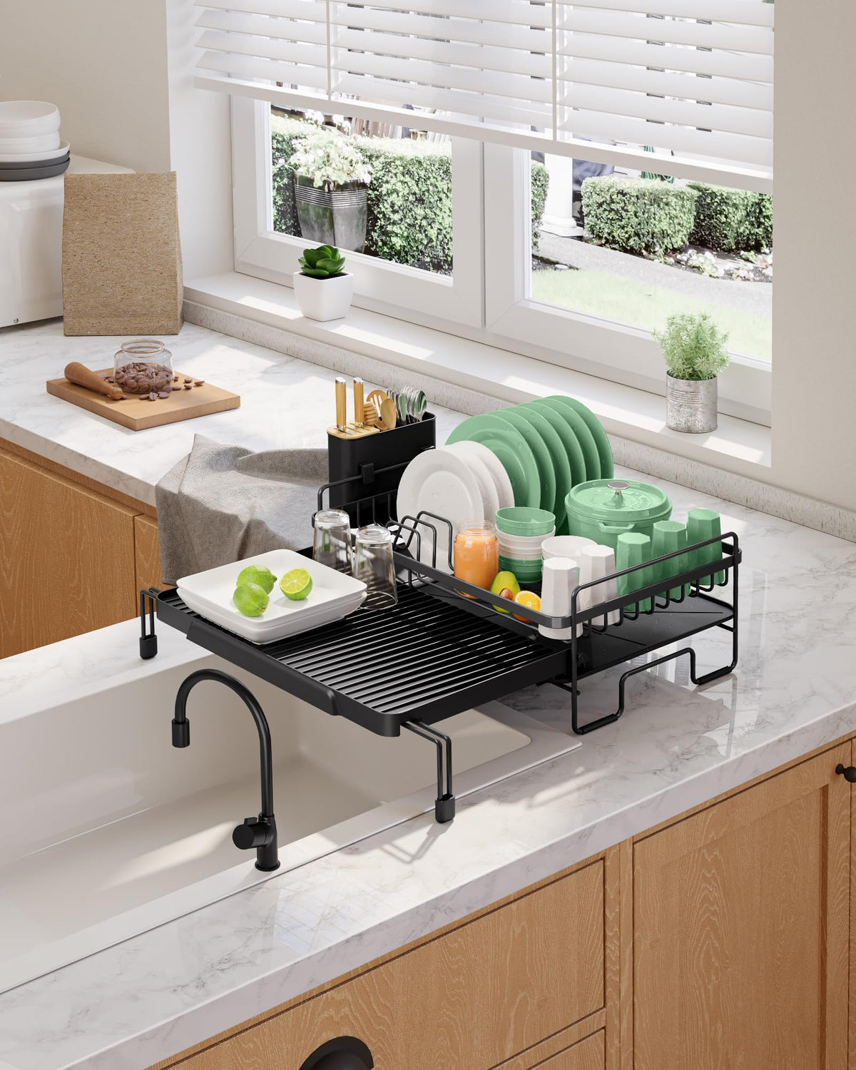 Kitsure adjustable length fits different sink sizes for flexible setups.