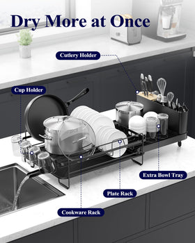 Kitsure anti-slip caps stabilize the rack to protect counters.