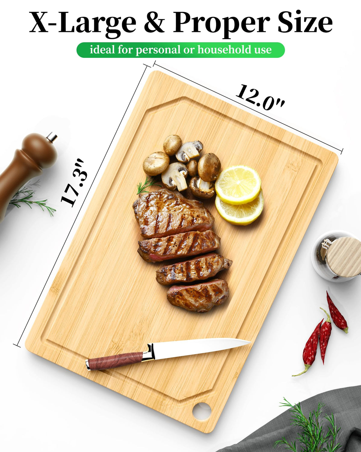 Kitsure bamboo cutting board 11x7 perfect for quick fruit prep