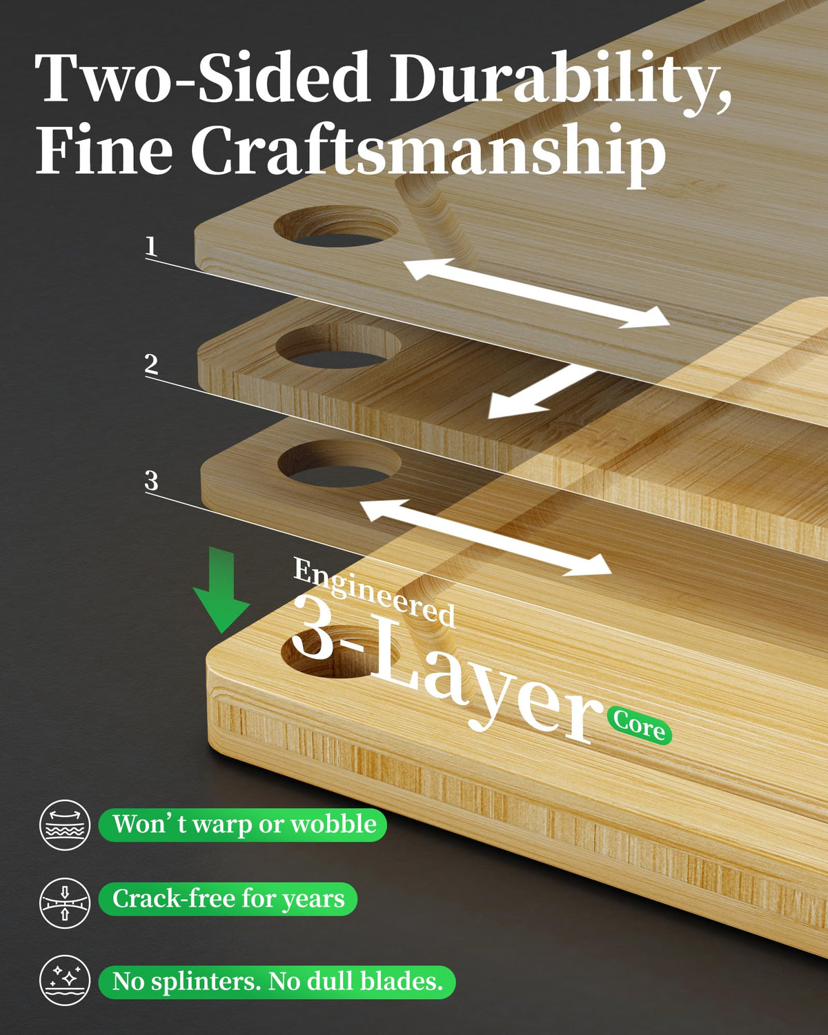 Kitsure small bamboo board with juice groove for herbs