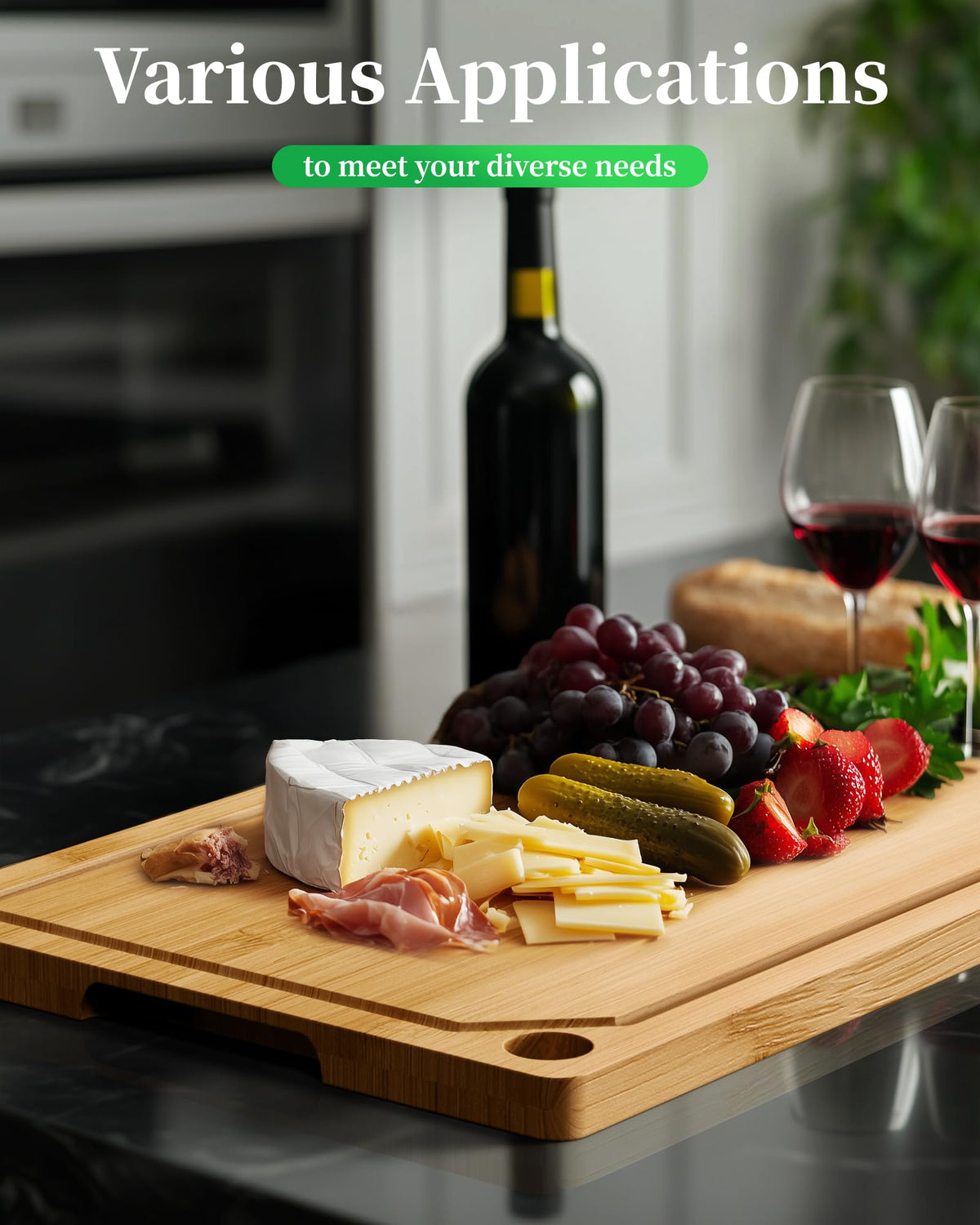 Kitsure knife-friendly surface helps keep blades sharp during cutting