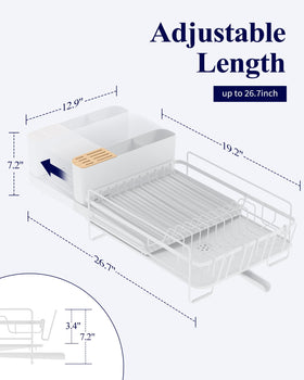 Kitsure dish drying rack with cup holders and cutlery slots keeping the counter organized