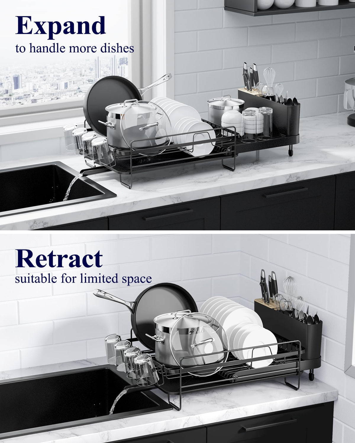 Kitsure cup holders keep cups upright and dry efficiently.