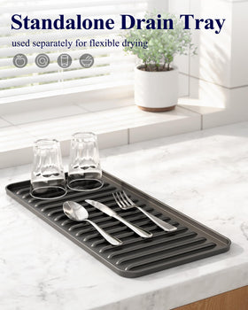 Kitsure dual-drying zones tray and rack can be used separately.