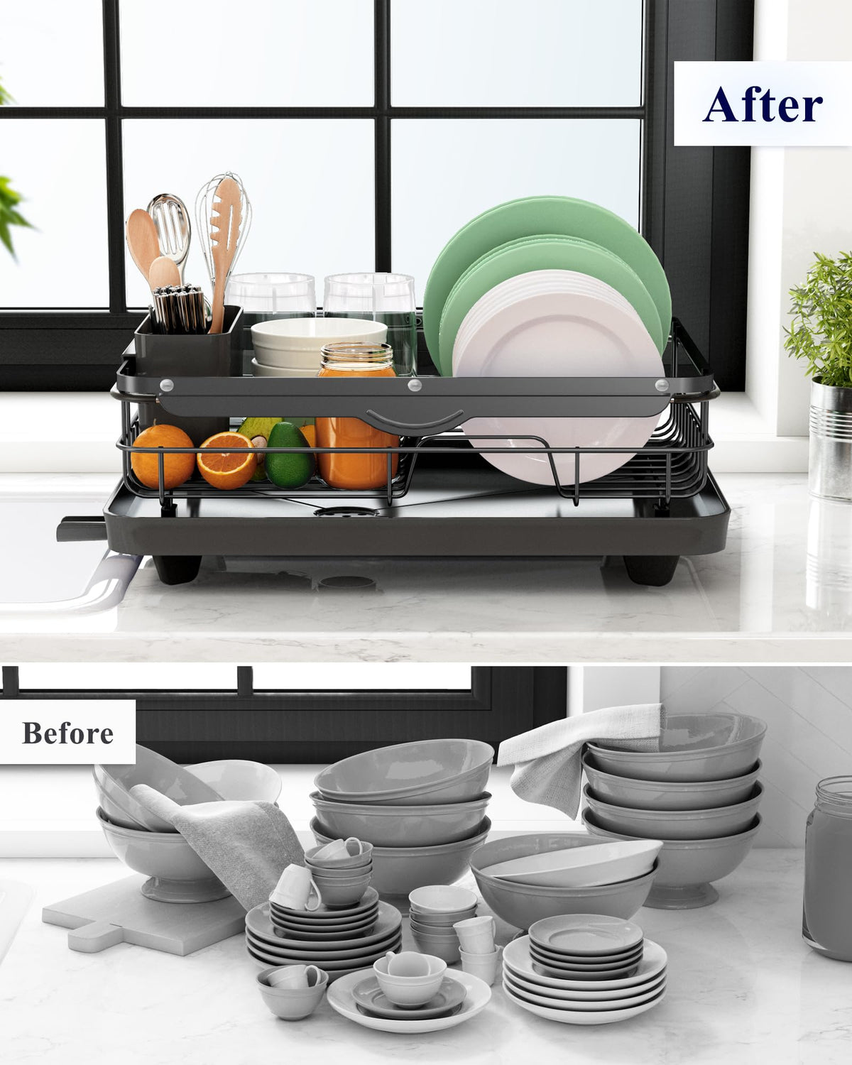 Kitsure dish drying rack easy-clean design for quick maintenance