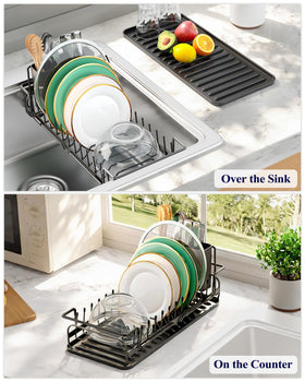 Kitsure dish rack in-sink setup fits various sinks with stable, anti-slip design.