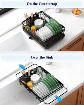Kitsure dish drying rack side view highlights integrated drainboard for moisture control