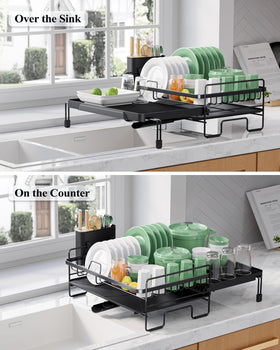 Kitsure dish rack with sturdy base and non-slip feet for stability.