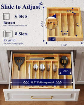 Reinforced thickened bamboo construction of Kitsure organizer for durability
