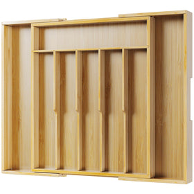 Kitsure silverware organizer expands to fit your drawer, keeping utensils tidy and accessible.