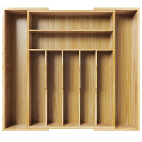 Kitsure bamboo organizer with side handles for easy lifting and daily use.