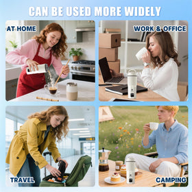 KIVRA Travel Kettle includes a leather travel bag for portable storage.