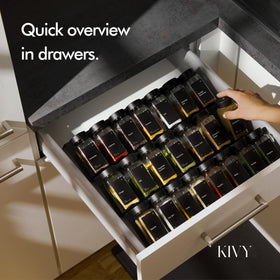 KIVY airtight spice jars preserve aroma and freshness with secure lids