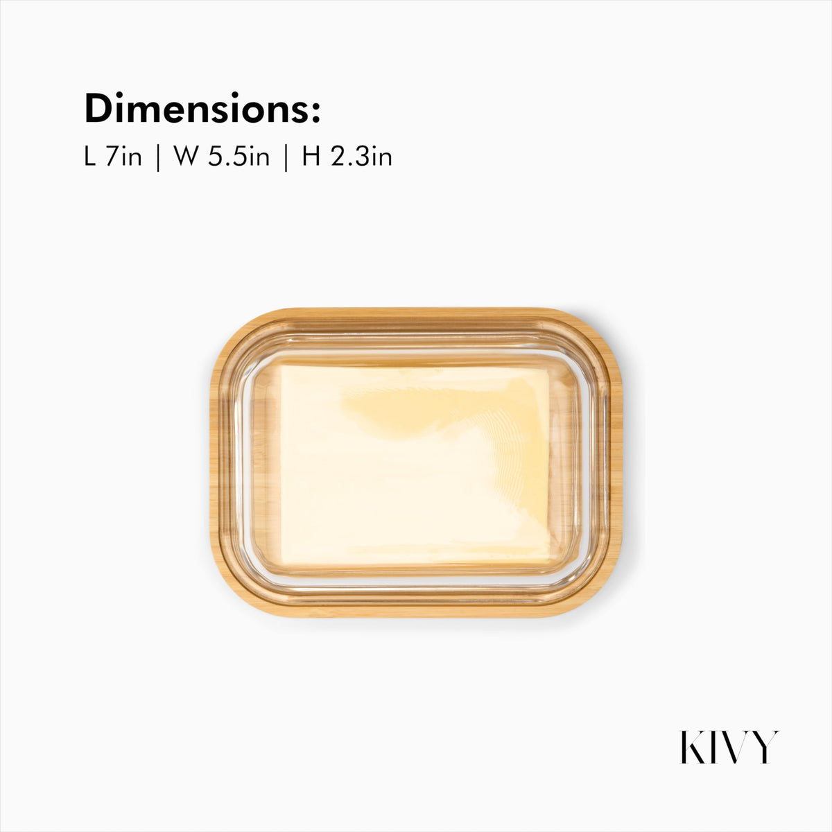 KIVY airtight lid keeps butter fresh on the counter.
