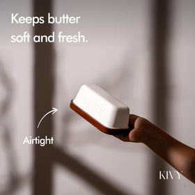 KIVY butter dish on countertop provides easy access to soft butter