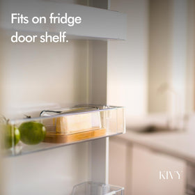 KIVY marble butter keeper fits standard sticks and blocks neatly.