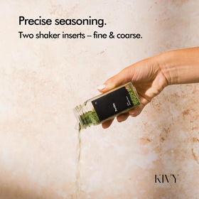 KIVY funnel accessory for neater spice refills.
